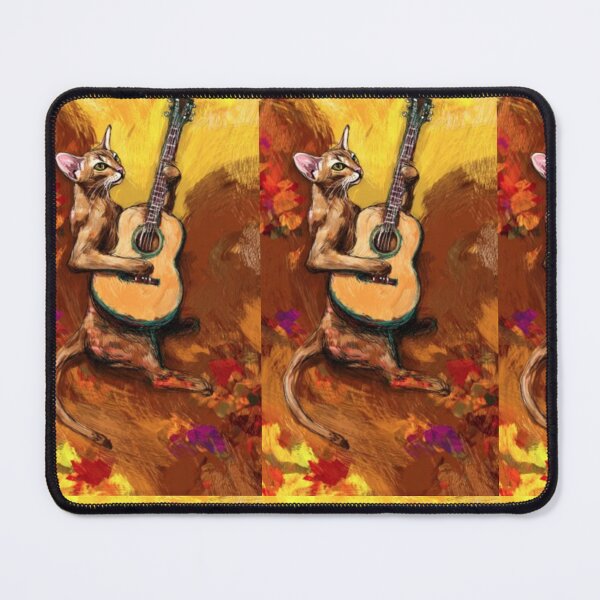 Item preview, Autumn Feline Guitarist – Artistic Illustration designed and sold by TreatLLC.