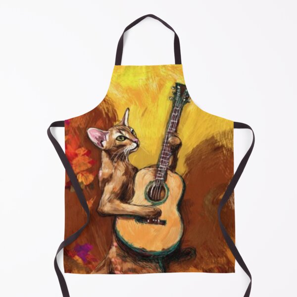 Item preview, Autumn Feline Guitarist – Artistic Illustration designed and sold by TreatLLC.