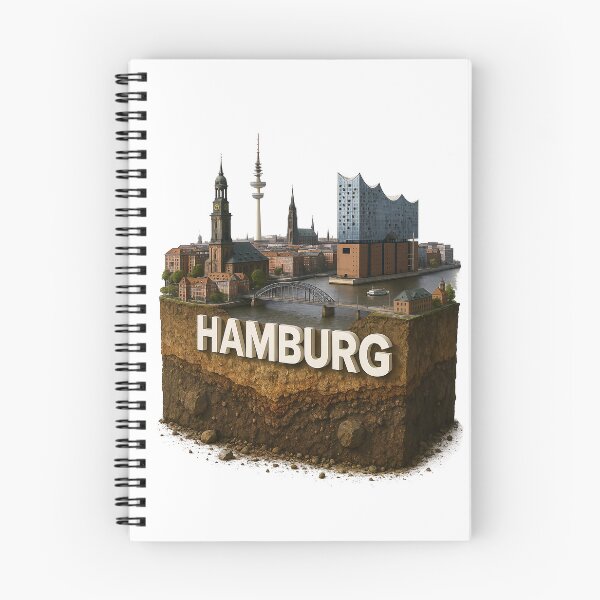Item preview, Hamburg Diorama – Miniature of the port city with skyline & Elbe flair designed and sold by aloefx.