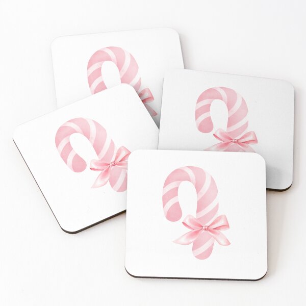 Item preview, Watercolor Pink & White Candy Cane with Pink Bow – Coquette Christmas Winter Aesthetic designed and sold by DivinePassion.