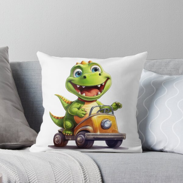 Item preview, Cute Baby Dinosaur Driving Orange Car designed and sold by LunaPixelStudio.