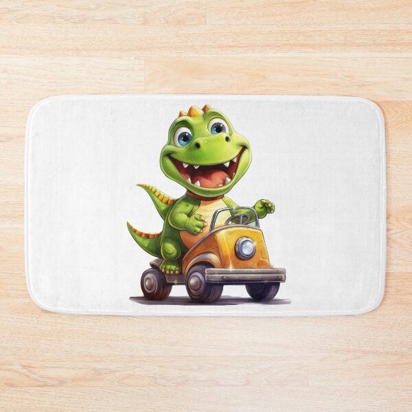 Item preview, Cute Baby Dinosaur Driving Orange Car designed and sold by LunaPixelStudio.