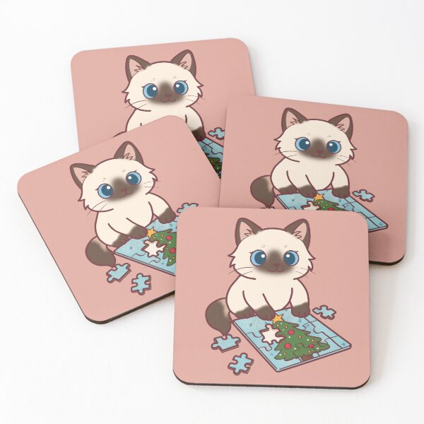 Item preview, Cute Ragdoll Cat Solving Christmas Puzzle  designed and sold by BGMeYou.