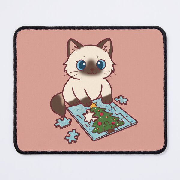 Item preview, Cute Ragdoll Cat Solving Christmas Puzzle designed and sold by BGMeYou.