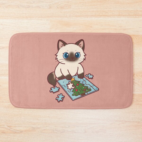 Item preview, Cute Ragdoll Cat Solving Christmas Puzzle  designed and sold by BGMeYou.