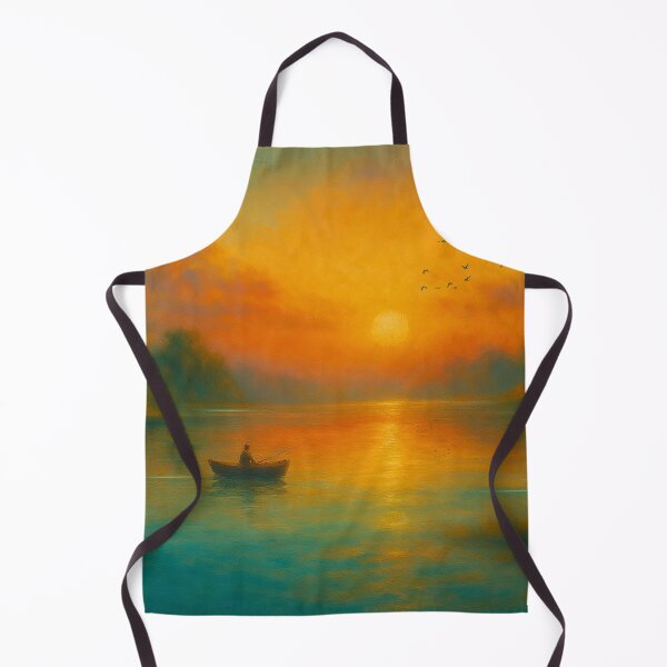 Item preview, Sunset Solitude - Fisherman in Golden Reflection designed and sold by Joey Santiago.
