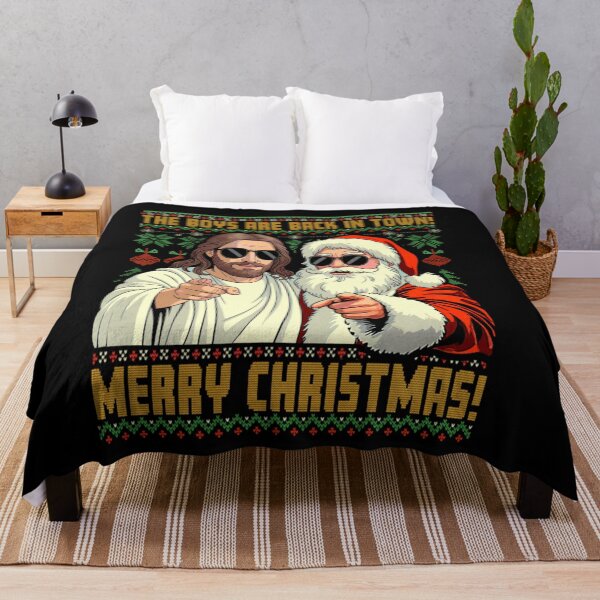 Item preview, Funny Jesus And Santa The Boys Are Back In Town Holiday Humorous designed and sold by HarinDonreka.