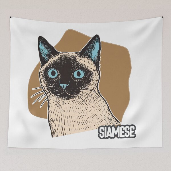 Item preview, Siamese Elegance: Blue-Eyed Beauty in Stylized Form designed and sold by ForeverPrintsOK.