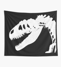T-Rex Skeleton White Wall Tapestry
