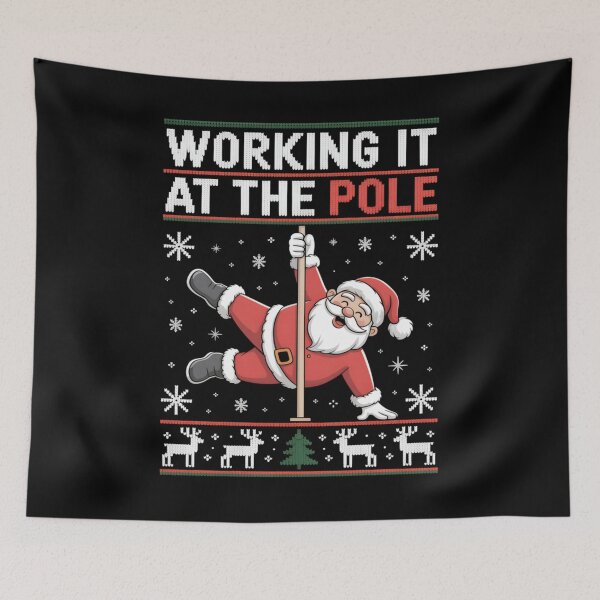 Item preview, Funny Santa Working It At The Pole Dancing Holiday Humorous Ugly Sweater designed and sold by NguboNorento.