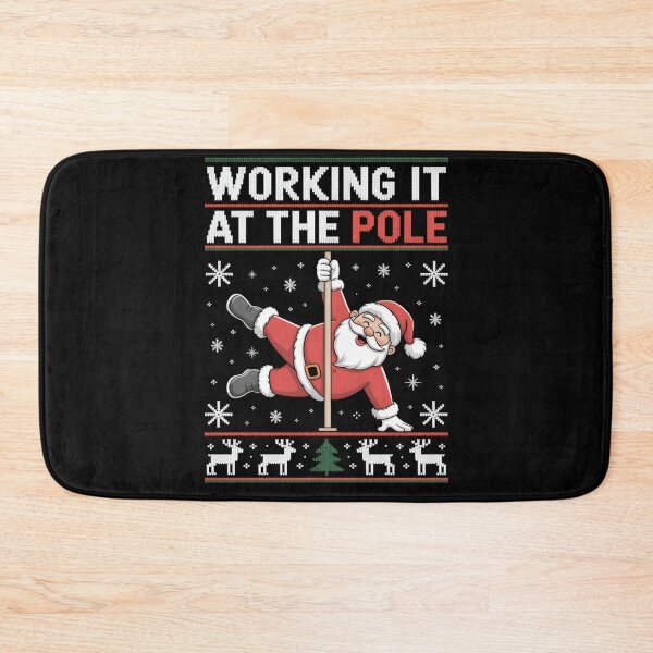 Item preview, Funny Santa Working It At The Pole Dancing Holiday Humorous Ugly Sweater designed and sold by NguboNorento.