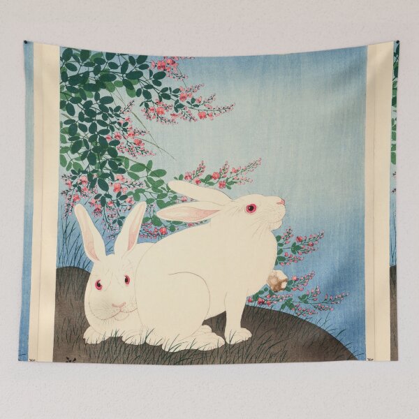 Item preview, Rabbits Under Full Moon by Ohara Koson : Shin Hanga Japanese Poster designed and sold by artofuniverse.