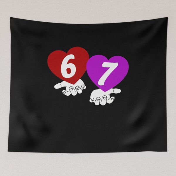 Item preview, Cupid Hearts Six Seven 67 Funny Valentine Meme designed and sold by elderberry.