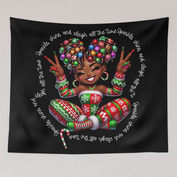 Item preview, Sparkle Shine And Sleigh All The Time Black Girl Magic Christmas Holiday designed and sold by NguboNorento.
