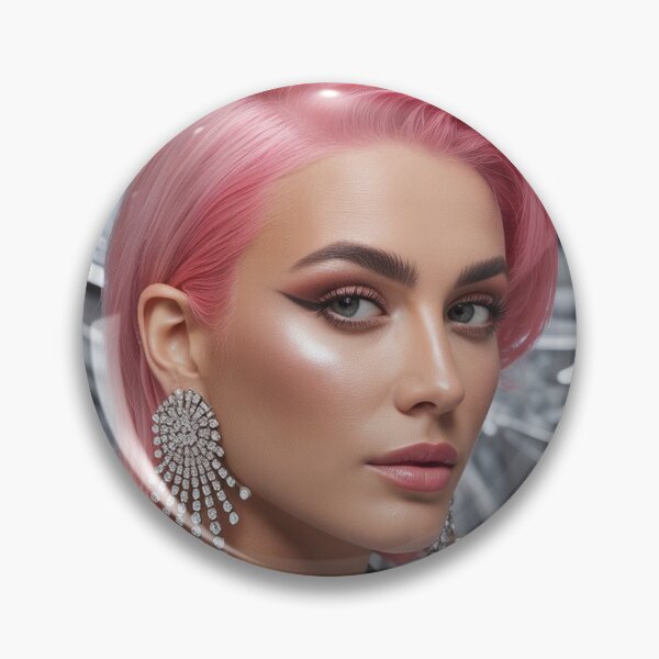 Item preview, Elegant woman with pink hair designed and sold by BenCoStyle.