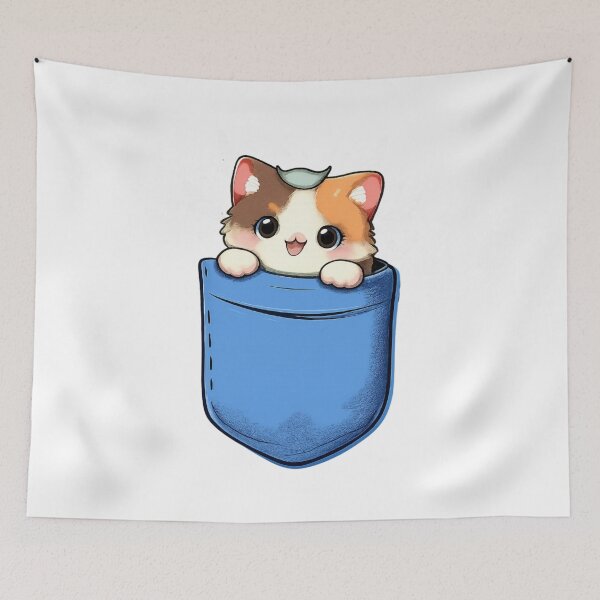 Item preview, Cute Cat in Pocket – Adorable Kitty Lover Sticker Illustration designed and sold by Gurjeetpixelart.