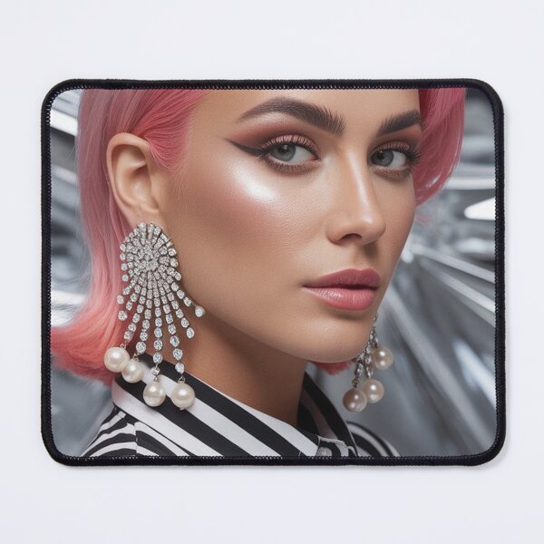Item preview, Elegant woman with pink hair designed and sold by BenCoStyle.