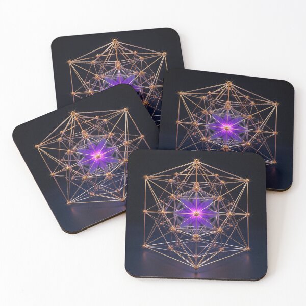 Item preview, Sacred Divine Design – Metatron’s Cube | Golden Sacred Geometry with Purple Energy Core designed and sold by ArtivaNest.