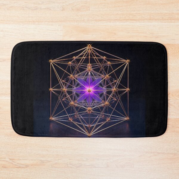 Item preview, Sacred Divine Design – Metatron’s Cube | Golden Sacred Geometry with Purple Energy Core designed and sold by ArtivaNest.