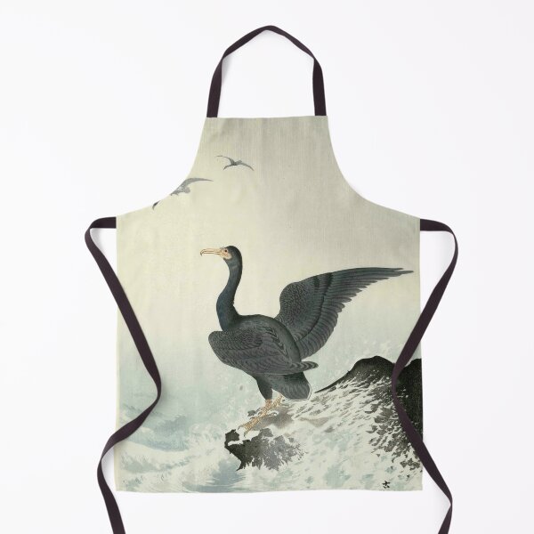 Item preview, Red Faced Cormorant on Rock by Ohara Koson : Coastal Japanese Poster designed and sold by artofuniverse.