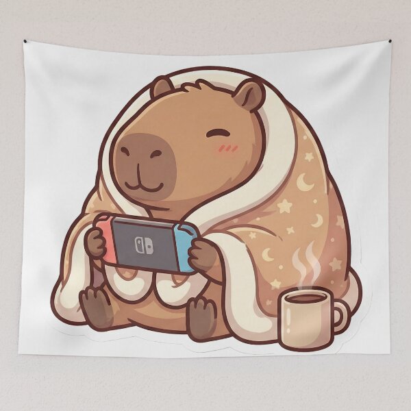 Item preview, Cozy Capybara Gamer Hibernation Mode Aesthetic designed and sold by StickyGuys.