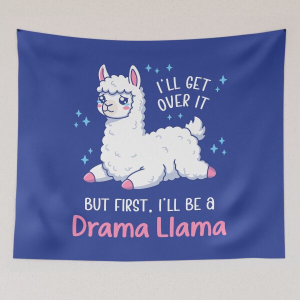 Item preview, I'll Get Over It But First, I'll Be A Drama Llama - Kawaii Crying Design designed and sold by Brogress Project.