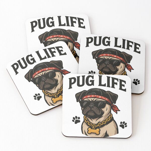 Item preview, Gangster Pug Life Funny Dog Illustration designed and sold by LaughLab Apparel.