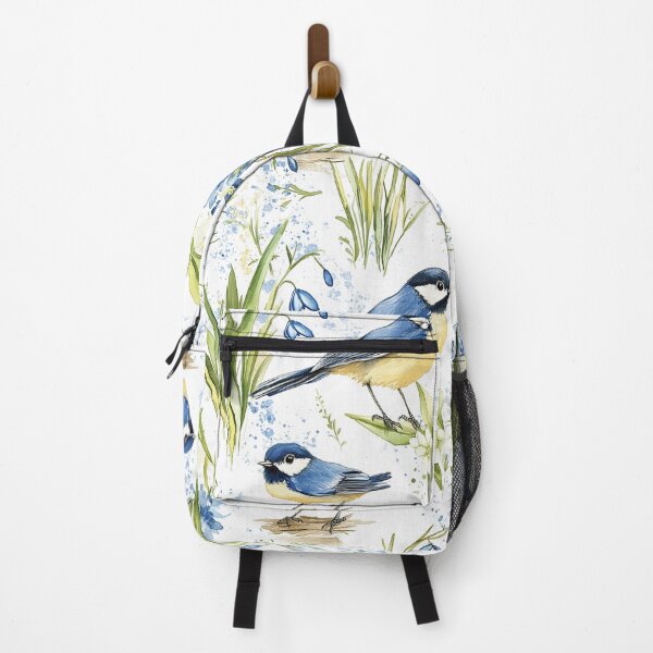 Item preview, Yellow Blue Spring Wild Flowers and Birds Watercolor Easter All Over designed and sold by Feeling Artsy.
