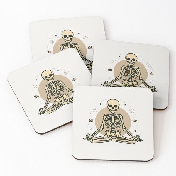 Item preview, MEDITATING | Minimalist Skeleton Streetwear Art  designed and sold by DEADLINE. .