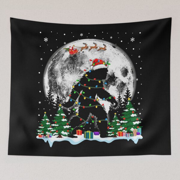 Item preview, Santa Bigfoot Christmas Lights Funny Sasquatch Believe  designed and sold by WayTBeenkenArt.