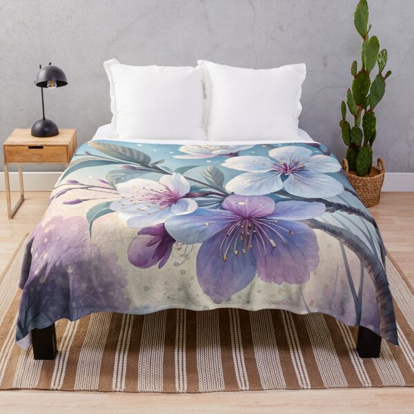 Item preview, Sakura Cherry Blossoms Violet Watercolor designed and sold by AOCollections.