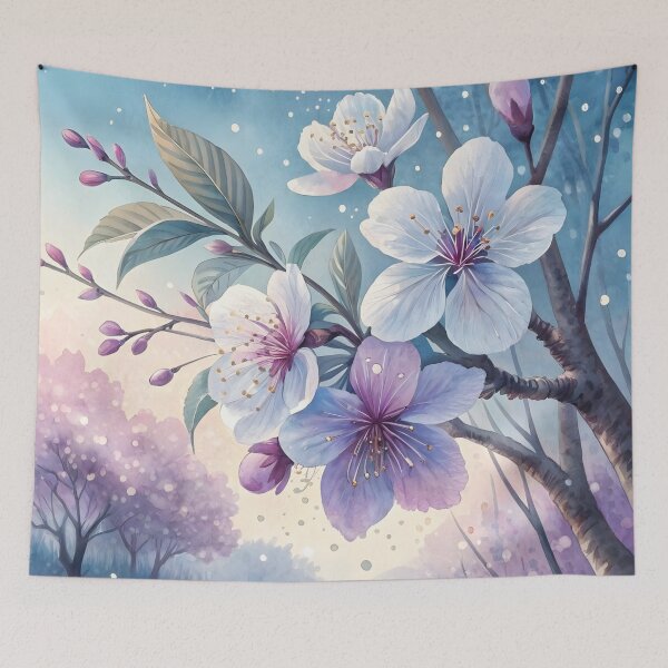 Item preview, Sakura Cherry Blossoms Violet Watercolor designed and sold by AOCollections.