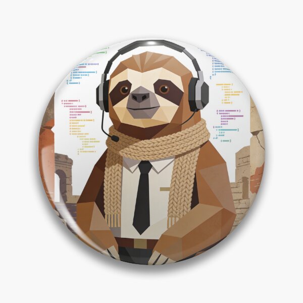 Item preview, Geometric Sloth Programmer Low Poly Art | Tech Support Coding Vibe designed and sold by Cherrydora.