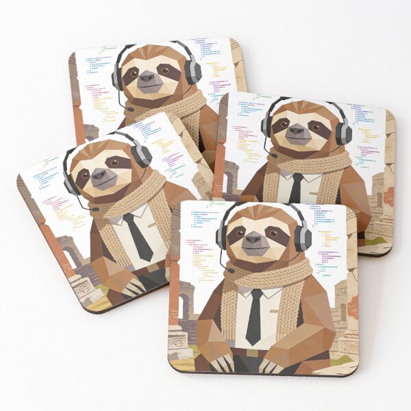 Item preview, Geometric Sloth Programmer Low Poly Art | Tech Support Coding Vibe designed and sold by Cherrydora.