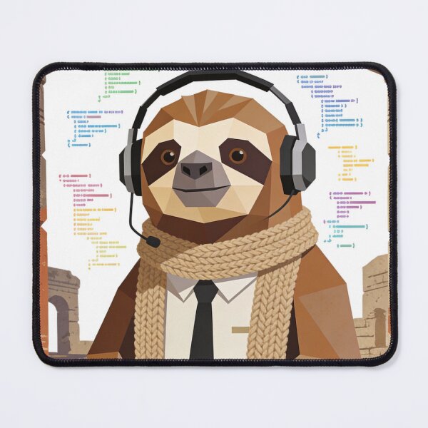 Item preview, Geometric Sloth Programmer Low Poly Art | Tech Support Coding Vibe designed and sold by Cherrydora.