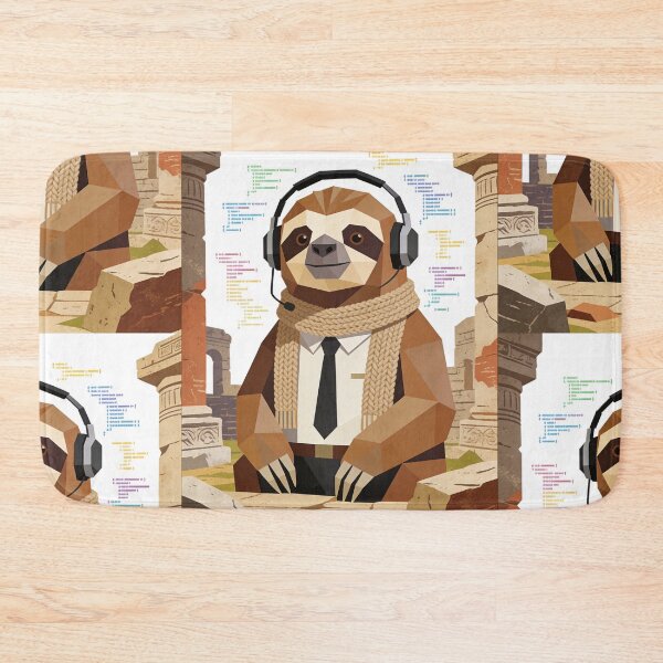 Item preview, Geometric Sloth Programmer Low Poly Art | Tech Support Coding Vibe designed and sold by Cherrydora.