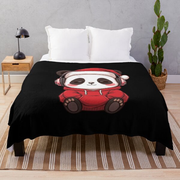 Item preview, Cute Kawaii Panda Listening to Lo-Fi Christmas | Cozy Chibi Panda designed and sold by ColorSplash123.