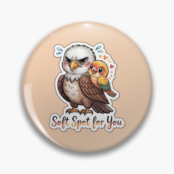 Item preview, Valentine Cute Eagle and Sun Conure Lovebird Couple – Soft Spot for You Illustration designed and sold by Nuist25.