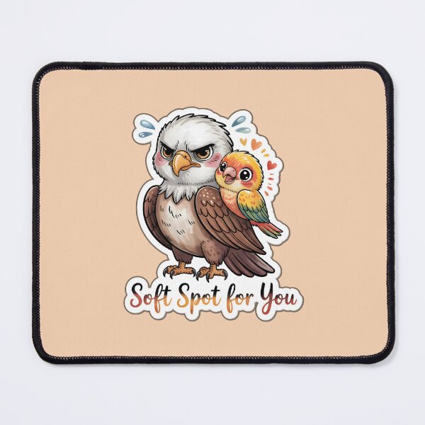 Item preview, Valentine Cute Eagle and Sun Conure Lovebird Couple – Soft Spot for You Illustration designed and sold by Nuist25.