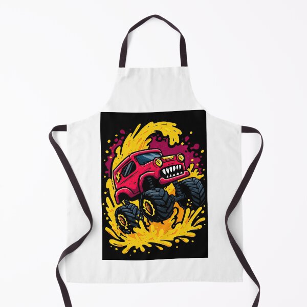 Item preview, Red Monster Truck Crushing Through Yellow Paint Splash designed and sold by Piotrek0001.