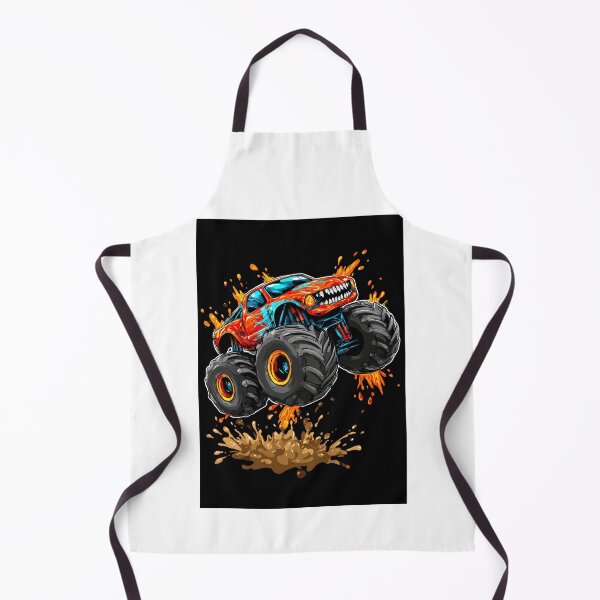 Item preview, Blue Monster Truck Bouncing On Muddy Orange Ground designed and sold by Piotrek0001.