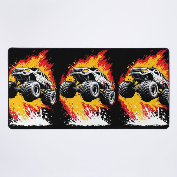 Item preview, White Monster Truck Jumping High With Mud Splash designed and sold by Piotrek0001.