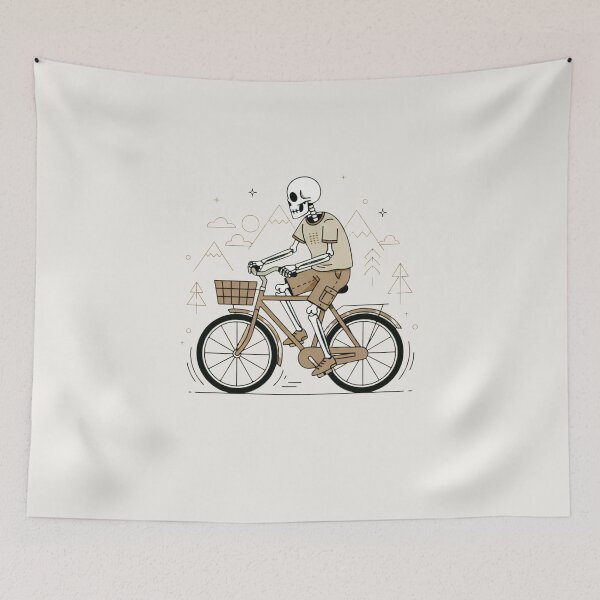 Item preview, BIKER | Minimalist Skeleton Streetwear Art  designed and sold by DEADLINE. .