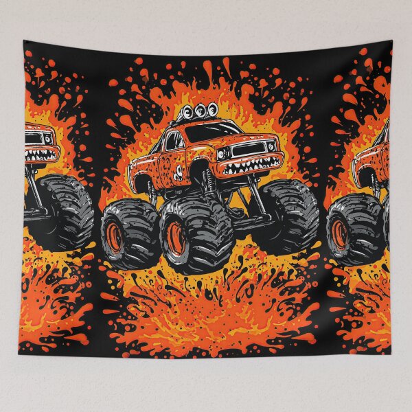 Item preview, Heavy Duty Orange Truck With Massive Offroad Tires designed and sold by Piotrek0001.