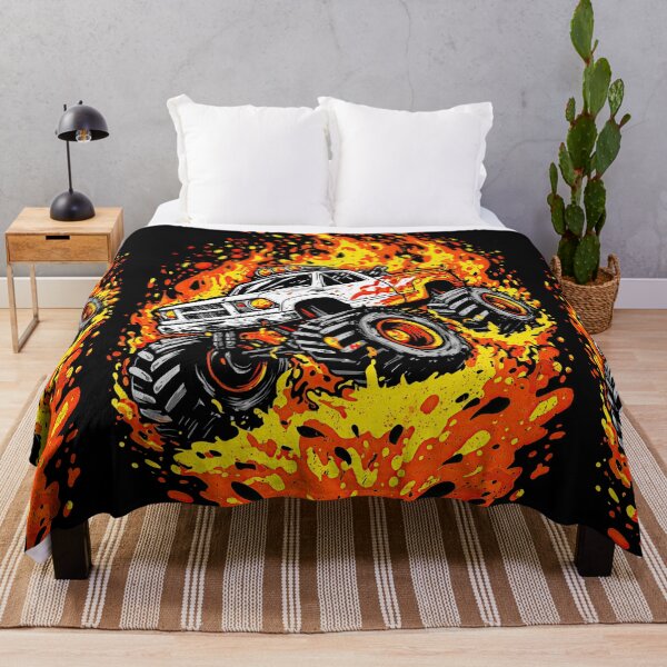 Item preview, White Truck Covered In Orange And Yellow Flames designed and sold by Piotrek0001.