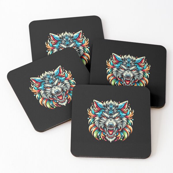Item preview, Snarling Prismatic Wolf Head with Vibrant Chrome Fur Accents designed and sold by beast-net.