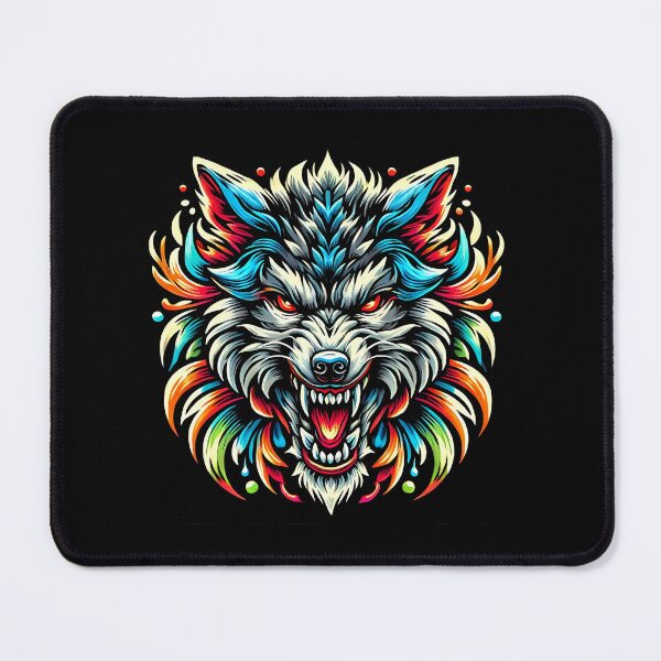 Item preview, Snarling Prismatic Wolf Head with Vibrant Chrome Fur Accents designed and sold by beast-net.