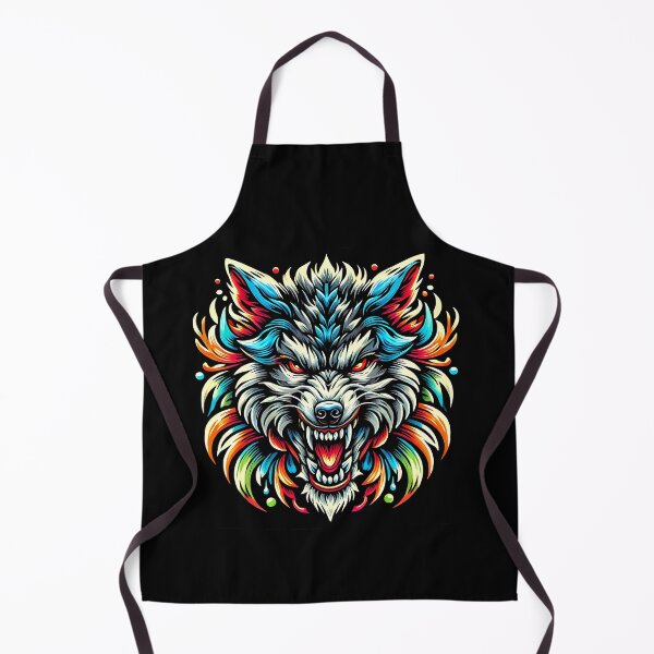 Item preview, Snarling Prismatic Wolf Head with Vibrant Chrome Fur Accents designed and sold by beast-net.