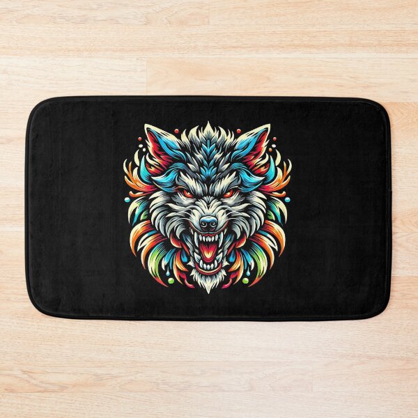 Item preview, Snarling Prismatic Wolf Head with Vibrant Chrome Fur Accents designed and sold by beast-net.