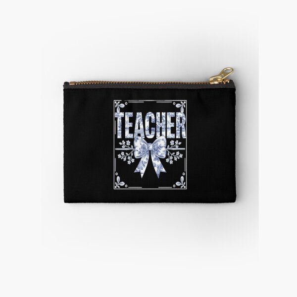 Item preview, Teacher Floral Toile Blue Water Color Coquette Bow  designed and sold by SyntaxClaw.